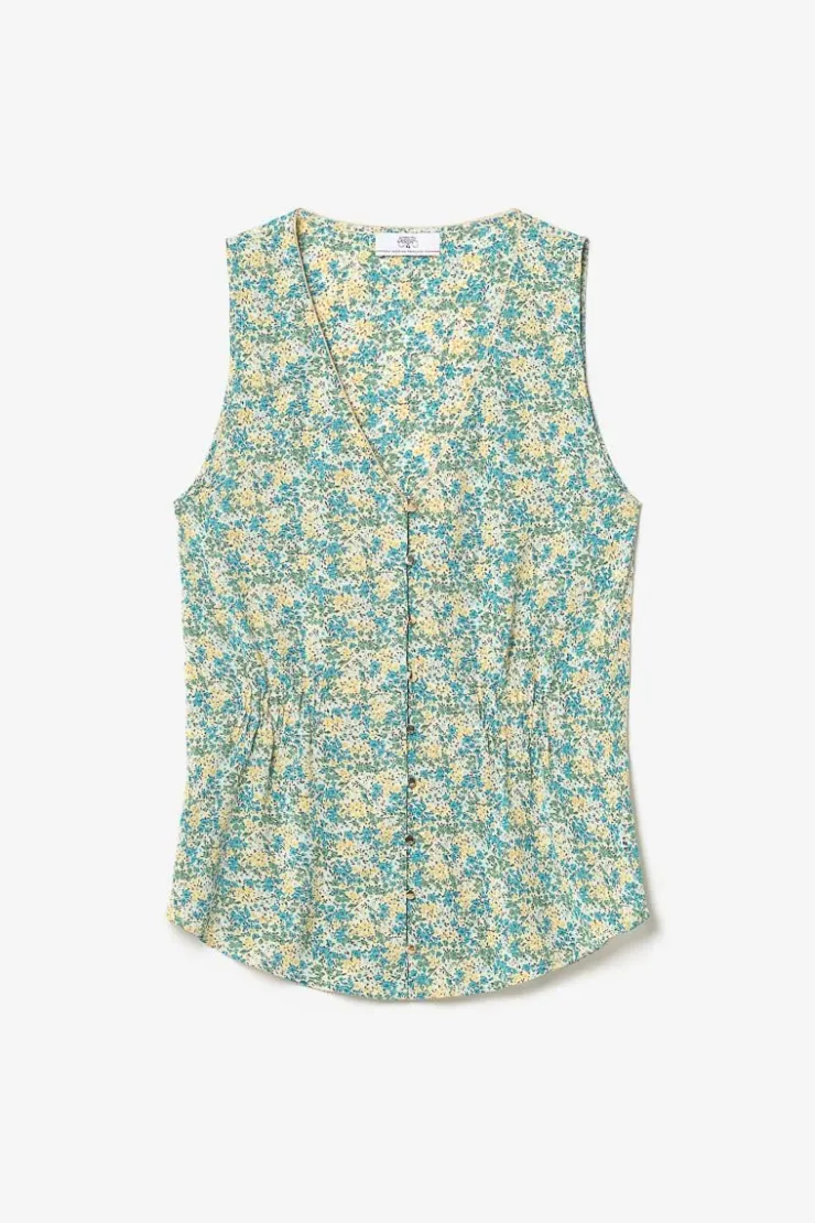 Femme Le Temps des Cerises Tops-Top Craig A Motif Fleuri Vert Et Bleu