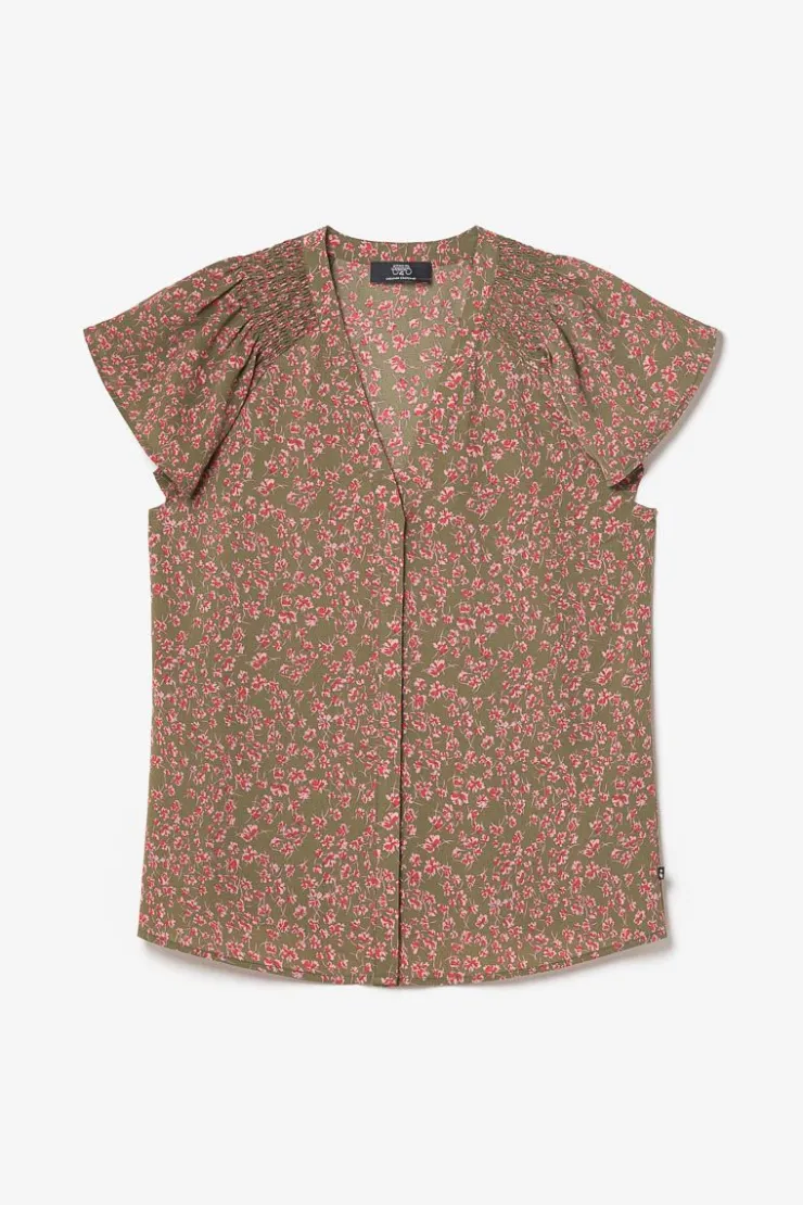 Femme Le Temps des Cerises Tops-Top Norine Kaki A Motif Fleuri