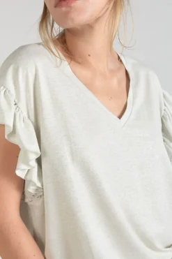 Femme Le Temps des Cerises T-Shirts & Débardeurs-Top Ryls Blanc Irise