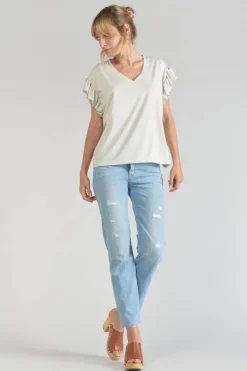 Femme Le Temps des Cerises T-Shirts & Débardeurs-Top Ryls Blanc Irise