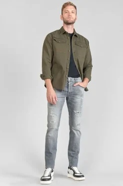 Homme Le Temps des Cerises Coupe Adjusted-Triolet 700/11 Adjusted Jeans Destroy Gris N°2