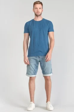 Homme Le Temps des Cerises T-Shirts & Polos-T-Shirt Brown Bleu Delave