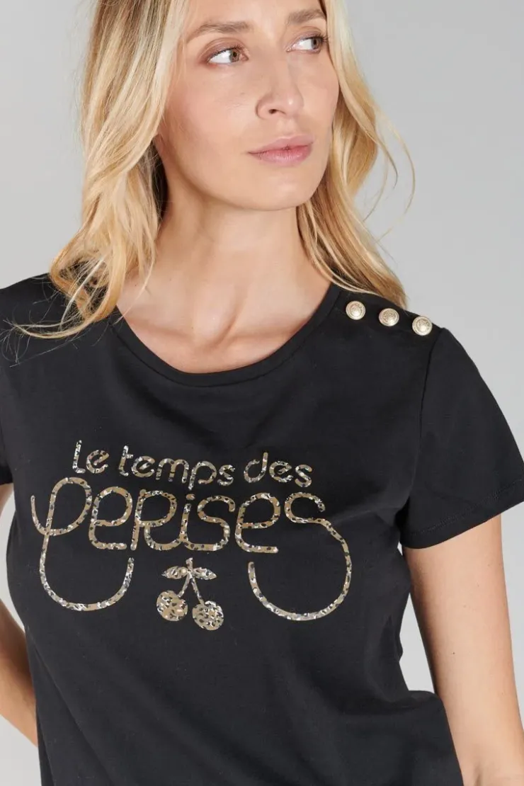 Femme Le Temps des Cerises T-Shirts & Débardeurs-T-Shirt Carole Noir Imprime