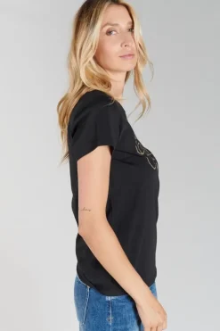 Femme Le Temps des Cerises T-Shirts & Débardeurs-T-Shirt Carole Noir Imprime
