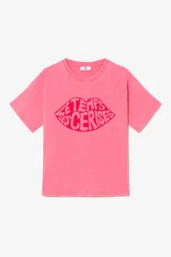 Femme Le Temps des Cerises T-Shirts & Débardeurs-T-Shirt Cassio Rose Delave