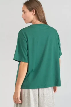 Femme Le Temps des Cerises T-Shirts & Débardeurs-T-Shirt Cassio Vert Sapin