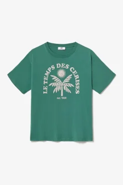 Femme Le Temps des Cerises T-Shirts & Débardeurs-T-Shirt Cassio Vert Sapin