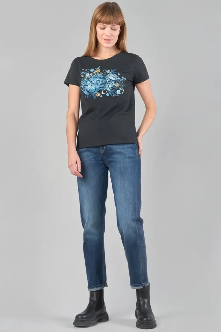 Femme Le Temps des Cerises T-Shirts & Débardeurs-T-Shirt Gracy Noir Imprime