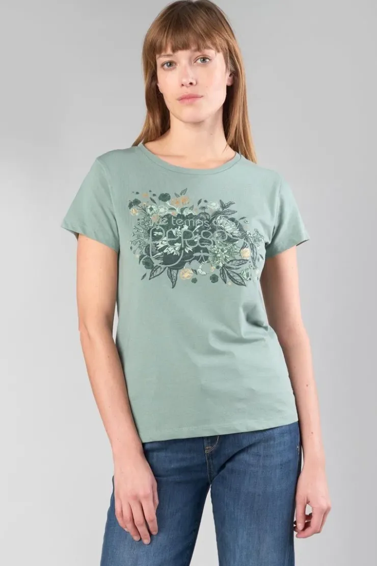Femme Le Temps des Cerises T-Shirts & Débardeurs-T-Shirt Gracy Vert Imprime