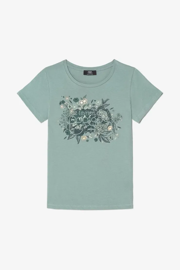 Femme Le Temps des Cerises T-Shirts & Débardeurs-T-Shirt Gracy Vert Imprime