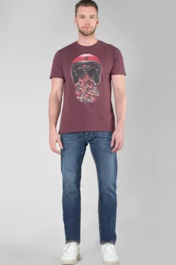 Homme Le Temps des Cerises T-Shirts & Polos-T-Shirt Gregor Lie De Vin Imprime