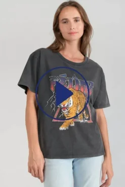 Femme Le Temps des Cerises T-Shirts & Débardeurs-T-Shirt Maryland Gris Delave