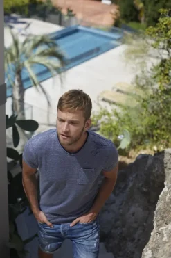 Homme Le Temps des Cerises T-Shirts & Polos-T-Shirt Mavoc Bleu Chine Delave