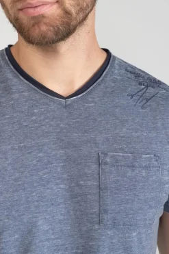 Homme Le Temps des Cerises T-Shirts & Polos-T-Shirt Mavoc Bleu Chine Delave