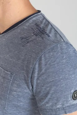 Homme Le Temps des Cerises T-Shirts & Polos-T-Shirt Mavoc Bleu Chine Delave