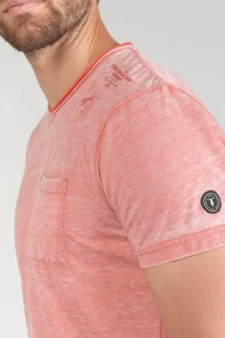 Homme Le Temps des Cerises T-Shirts & Polos-T-Shirt Mavoc Rouge Chine Delave