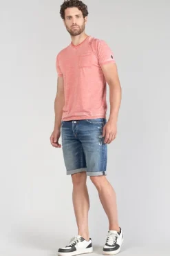 Homme Le Temps des Cerises T-Shirts & Polos-T-Shirt Mavoc Rouge Chine Delave