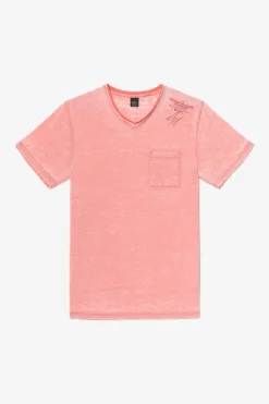 Homme Le Temps des Cerises T-Shirts & Polos-T-Shirt Mavoc Rouge Chine Delave