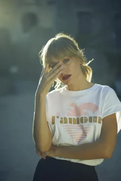 Femme Le Temps des Cerises T-Shirts & Débardeurs-T-Shirt Miya Blanc Imprime