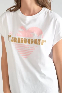 Femme Le Temps des Cerises T-Shirts & Débardeurs-T-Shirt Miya Blanc Imprime