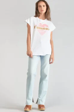 Femme Le Temps des Cerises T-Shirts & Débardeurs-T-Shirt Miya Blanc Imprime