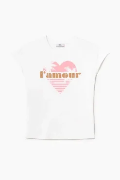 Femme Le Temps des Cerises T-Shirts & Débardeurs-T-Shirt Miya Blanc Imprime