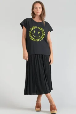 Femme Le Temps des Cerises T-Shirts & Débardeurs-T-Shirt Miya Noir Imprime