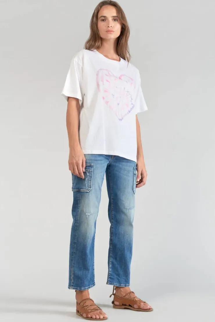 Femme Le Temps des Cerises T-Shirts & Débardeurs-T-Shirt Moona Blanc Imprime