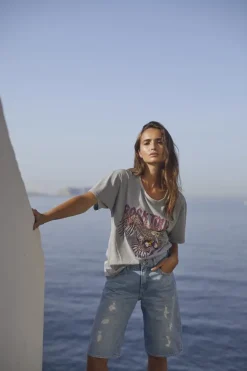 Femme Le Temps des Cerises T-Shirts & Débardeurs-T-Shirt Nixon Gris Clair Delave