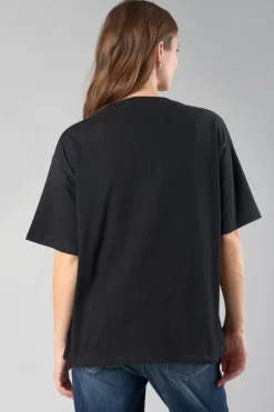 Femme Le Temps des Cerises T-Shirts & Débardeurs-T-Shirt Oraya Noir A Strass