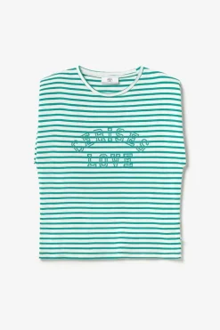 Femme Le Temps des Cerises T-Shirts & Débardeurs-T-Shirt Sans Manches Male A Rayures Vertes