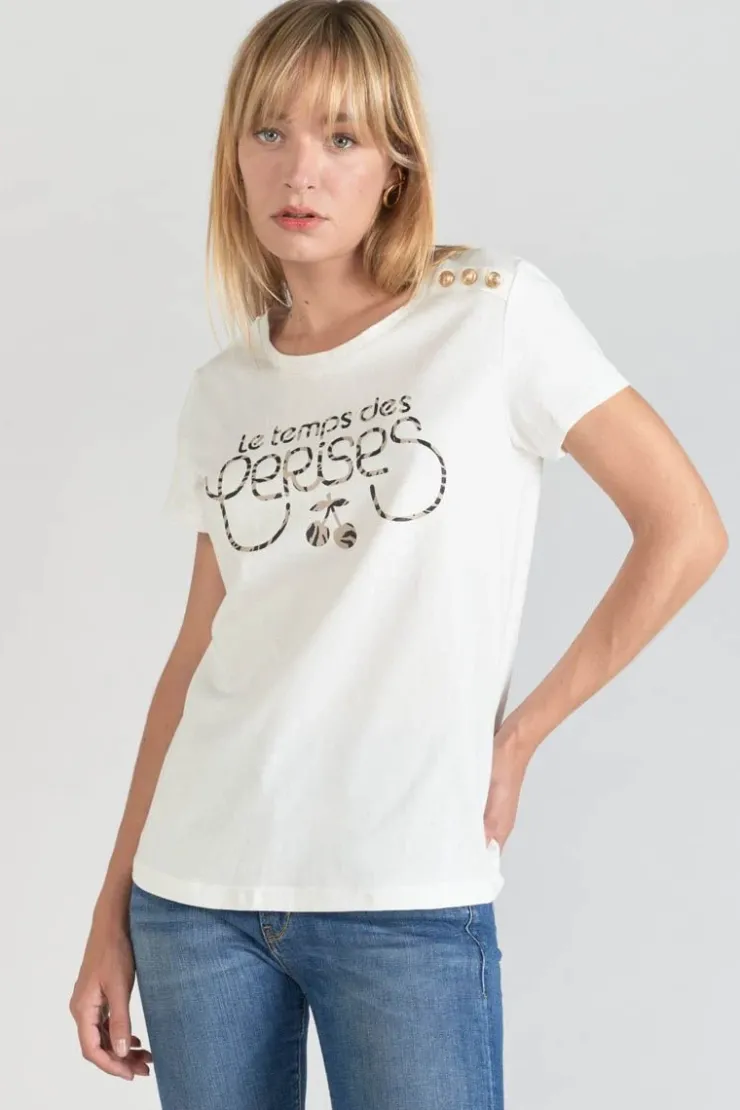 Femme Le Temps des Cerises T-Shirts & Débardeurs-T-Shirt Savana Blanc Imprime