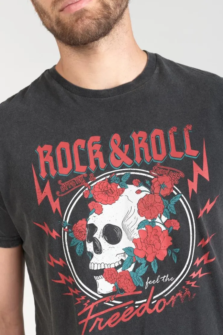 Homme Le Temps des Cerises T-Shirts & Polos-T-Shirt Stipe Gris Delave Imprime