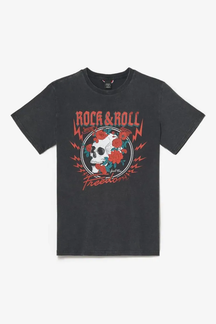 Homme Le Temps des Cerises T-Shirts & Polos-T-Shirt Stipe Gris Delave Imprime