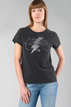 Femme Le Temps des Cerises T-Shirts & Débardeurs-T-Shirt Tonito Noir Imprime