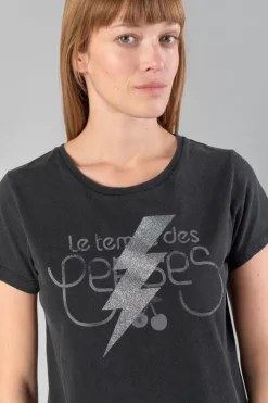 Femme Le Temps des Cerises T-Shirts & Débardeurs-T-Shirt Tonito Noir Imprime