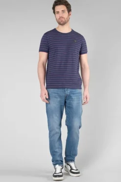 Homme Le Temps des Cerises T-Shirts & Polos-T-Shirt Velas Bleu Marine A Rayures