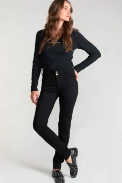 Femme Le Temps des Cerises Coupe Slim-Ultra Pulp Slim Taille Haute Jeans Noir N°0