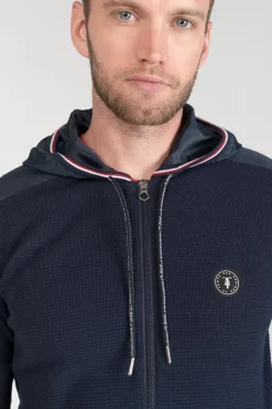 Homme Le Temps des Cerises Pulls & Cardigans-Veste Bi-Matiere Mistre Bleu Marine