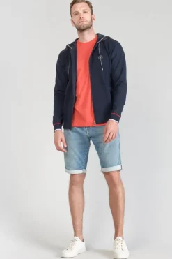 Homme Le Temps des Cerises Pulls & Cardigans-Veste Bi-Matiere Mistre Bleu Marine