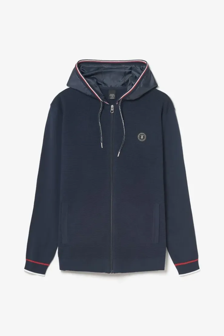 Homme Le Temps des Cerises Pulls & Cardigans-Veste Bi-Matiere Mistre Bleu Marine