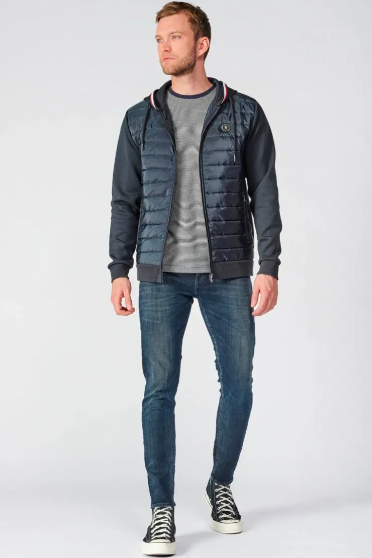 Homme Le Temps des Cerises Vestes & Manteaux-Veste Bi-Matiere Thol Bleu Marine