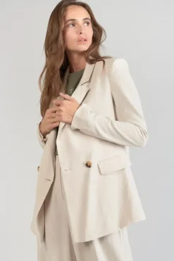 Femme Le Temps des Cerises Vestes & Blousons-Veste Blazer Bek Sable