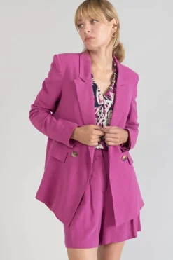 Femme Le Temps des Cerises Vestes & Blousons-Veste Blazer Bek Violine