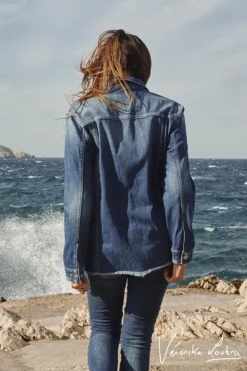 Femme Le Temps des Cerises Chemises Et Vestes-Veste En Jeans London Bleue By Veronika Loubry