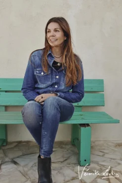 Femme Le Temps des Cerises Chemises Et Vestes-Veste En Jeans London Bleue By Veronika Loubry