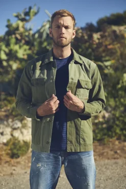 Homme Le Temps des Cerises Vestes & Manteaux-Veste Morgiou Kaki Vert