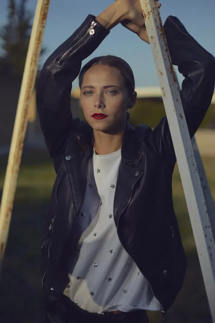 Femme Le Temps des Cerises Vestes & Blousons-Veste Nancy En Cuir