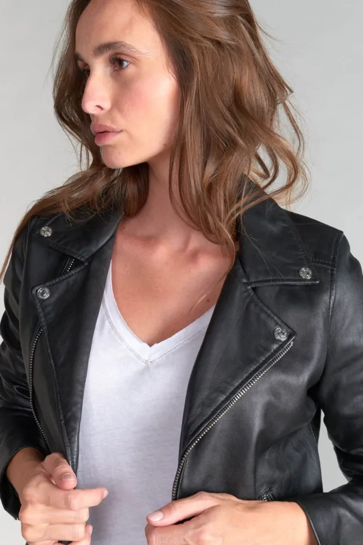 Femme Le Temps des Cerises Vestes & Blousons-Veste Nancy En Cuir
