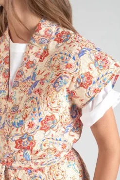 Femme Le Temps des Cerises Vestes & Blousons-Veste Sans Manches Kerman A Motif Cachemire